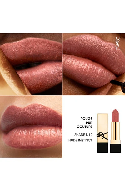 Shop Saint Laurent Rouge Pur Couture Caring Satin Lipstick With Ceramides In Nude Instinct