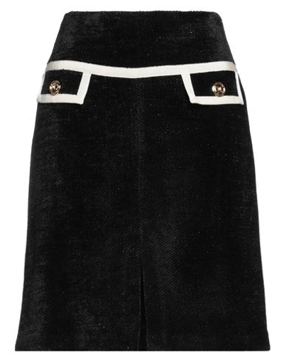 Elisabetta Franchi Woman Mini Skirt Black Size 6 Synthetic Fibers, Viscose, Acrylic, Cotton, Wool In Black