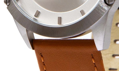 Shop Spgbk Watches Murchison Leather Strap Watch, 44mm In Silver