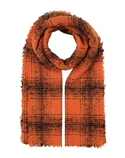 Shop Faliero Sarti Woman Scarf Orange Size - Virgin Wool, Cashmere, Polyamide