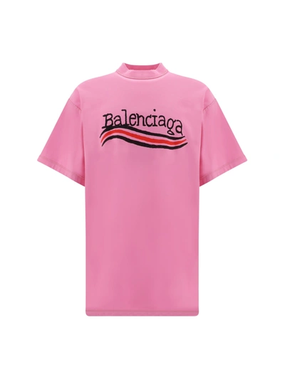 Shop Balenciaga T-shirt In Pink/black/red