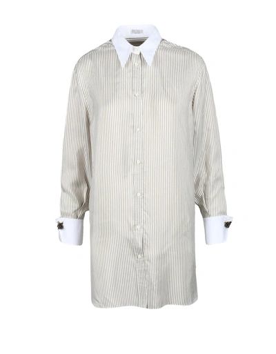 Shop Brunello Cucinelli Womens White/ Beige Shirt