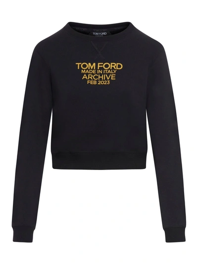 Shop Tom Ford Cotton Jersey Sweatshirt In Xlbgo Black Gold