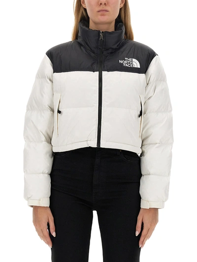 Shop The North Face Jacket With Logo In Bianco