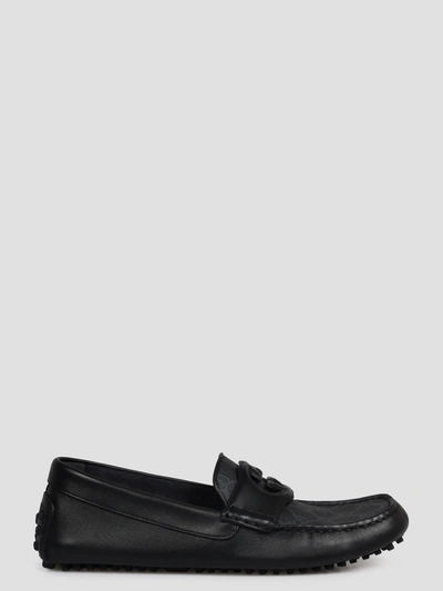 Shop Gucci Interlocking G Driver Loafers In Black