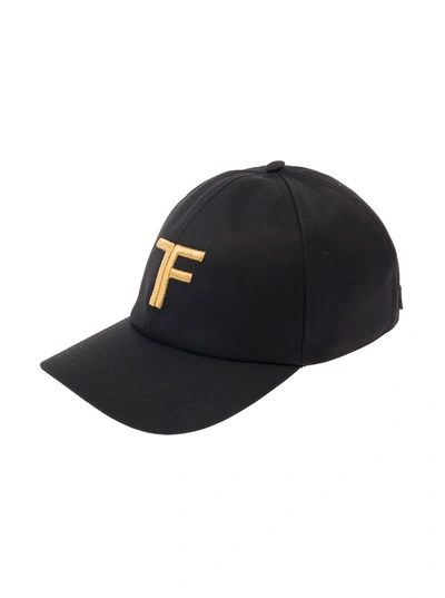 Shop Tom Ford Baseball Cap Tf Logo In Black