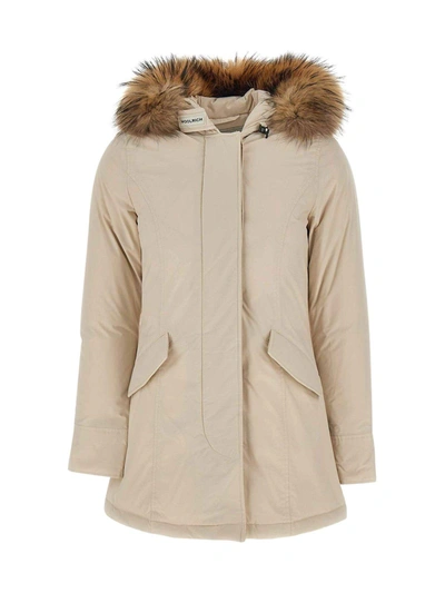 Shop Woolrich Luxury Arctic Racoon Parka In Panna