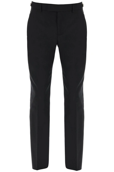 Shop Versace Tailored Pants With Medusa Details In Black (black)