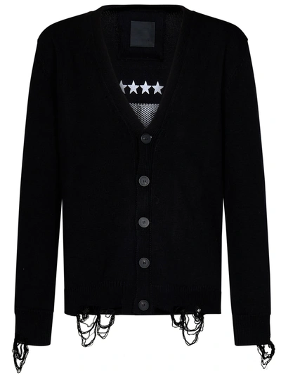 Shop Givenchy 4g Stars Cardigan In Black