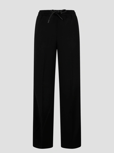 Shop Moncler Satin Track Pants In Black
