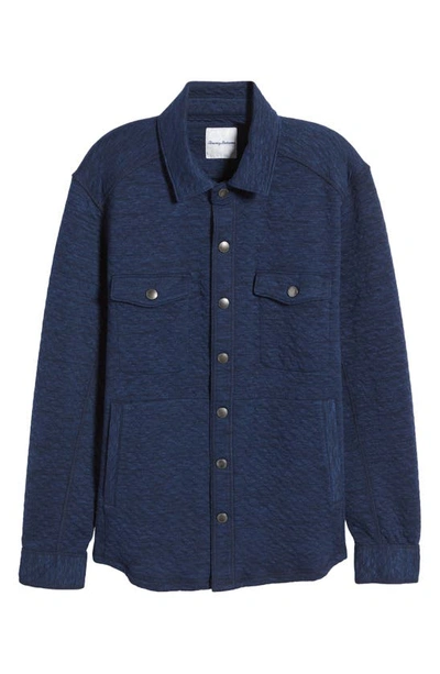Shop Tommy Bahama Queensland Quilt Jacquard Overshirt In Blue Note