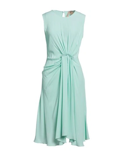 Shop N°21 Woman Midi Dress Light Green Size 10 Acetate, Silk