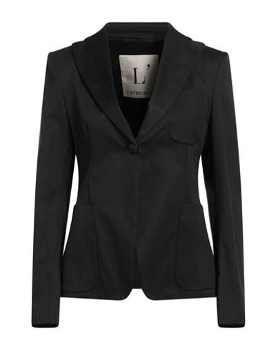 Shop L'autre Chose L' Autre Chose Woman Blazer Black Size 8 Cotton, Elastane