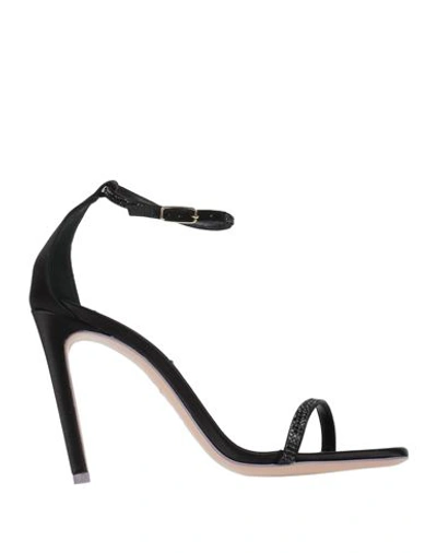 Sebastian Milano Woman Sandals Black Size 11 Textile Fibers In Black