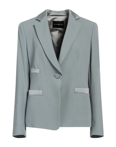 Shop Emporio Armani Woman Blazer Grey Size 10 Acetate, Viscose