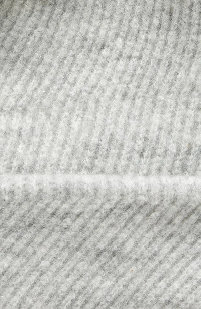Zella Cozy Heather Beanie With Faux Fur Pompom In Grey Light Heather