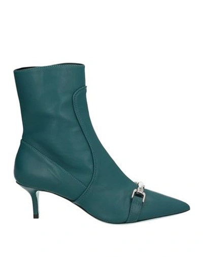 Shop Fratelli Russo Woman Ankle Boots Deep Jade Size 7 Soft Leather In Green