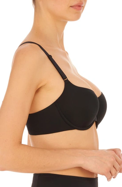 Shop Natori Liquid Underwire Balconette Push-up Bra In Black