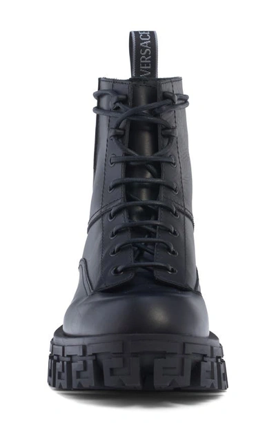 Shop Versace Greca Portico Lace-up Boot In Black