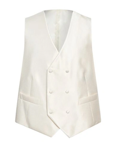 Shop Sartoria Latorre Man Tailored Vest Cream Size 42 Silk In White