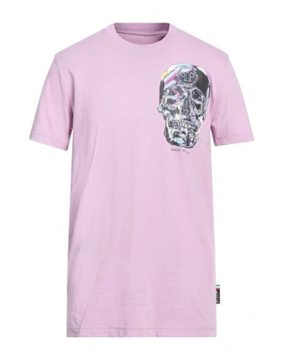 Shop Philipp Plein Man T-shirt Lilac Size Xxl Cotton In Purple