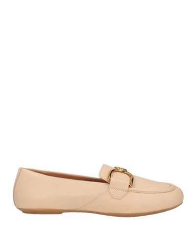 Shop Geox Woman Loafers Sand Size 6 Soft Leather In Beige