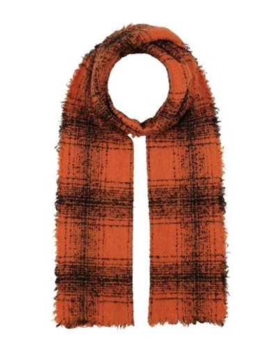 Shop Faliero Sarti Woman Scarf Orange Size - Virgin Wool, Cashmere, Polyamide