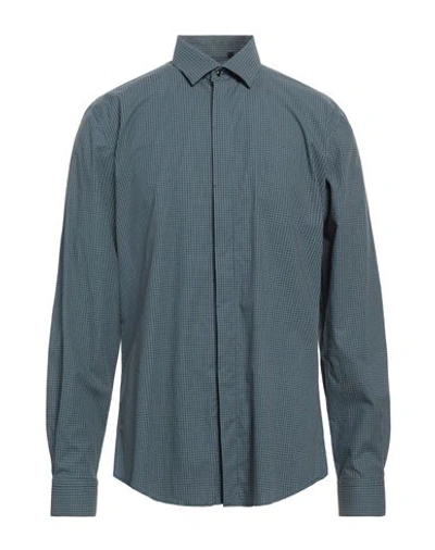 Shop Liu •jo Man Man Shirt Blue Size 16 ½ Cotton, Elastane