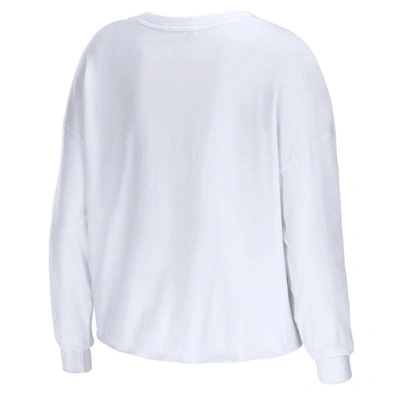 Shop Wear By Erin Andrews White Georgia Bulldogs Diamond Long Sleeve Cropped T-shirt