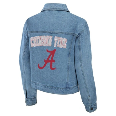 Shop Wear By Erin Andrews Alabama Crimson Tide Button-up Denim Jacket