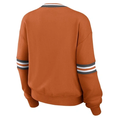 Shop Wear By Erin Andrews Orange Texas Longhorns Vintage Pullover Sweatshirt