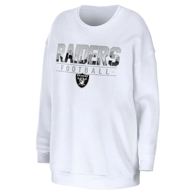 Shop Wear By Erin Andrews White Las Vegas Raiders Domestic Pullover Sweatshirt