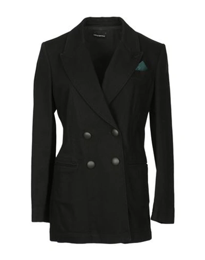 Shop Emporio Armani Woman Overcoat & Trench Coat Black Size 12 Cotton, Elastane