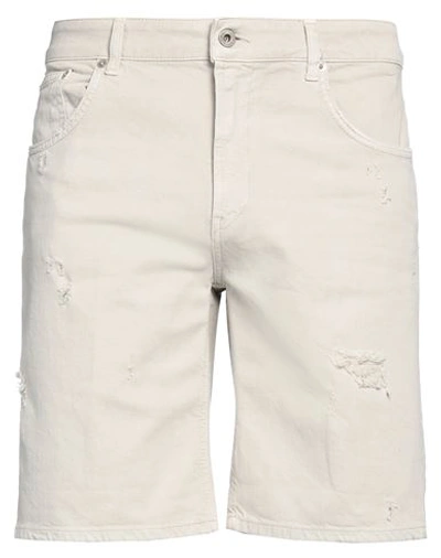 Shop Dondup Man Denim Shorts Light Grey Size 34 Cotton, Elastane