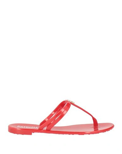 Shop Patrizia Pepe Woman Thong Sandal Red Size 7 Pvc - Polyvinyl Chloride