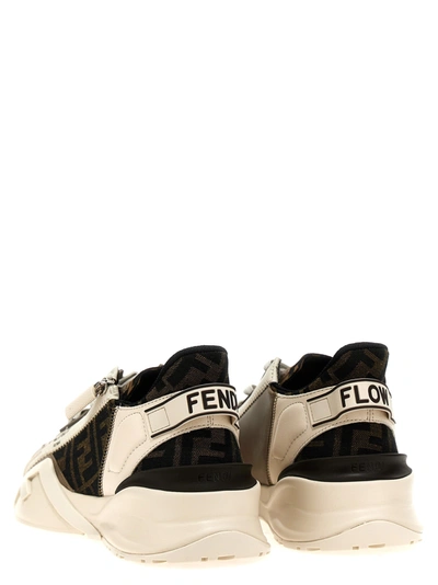 Shop Fendi Flow Sneakers Beige