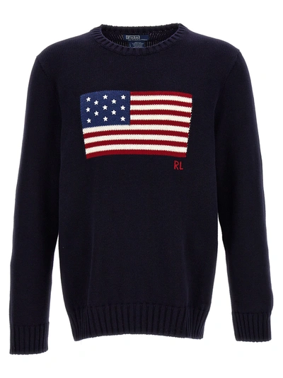 Shop Polo Ralph Lauren Flag Sweater, Cardigans Blue