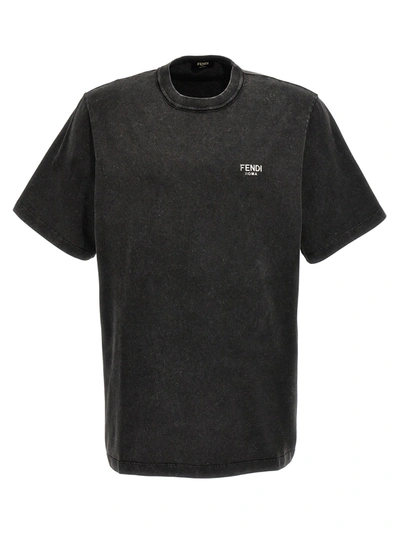 Shop Fendi Logo T-shirt Black