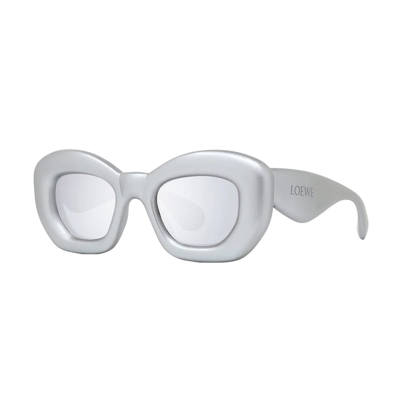 Shop Loewe Lw40117i 20c Sunglasses In Argento