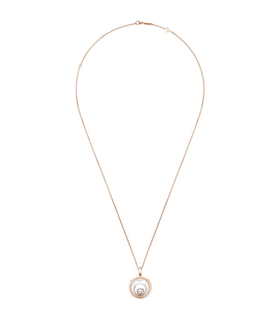 Shop Chopard Rose Gold And Diamond Happy Spirit Necklace