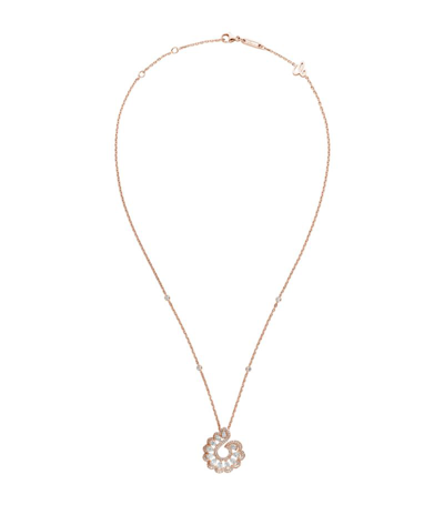 Shop Chopard Rose Gold And Diamond Precious Lace Vague Necklace