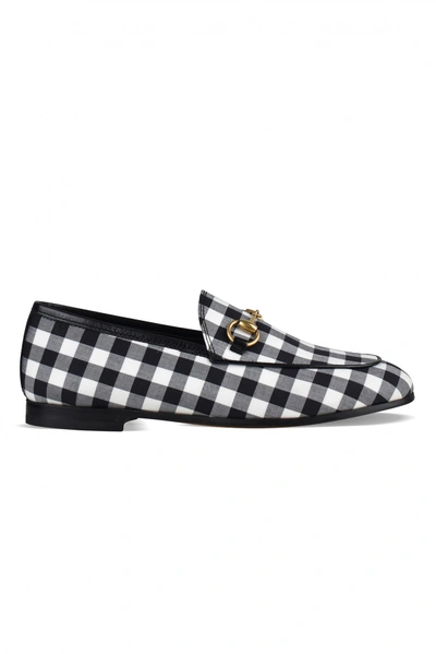 Shop Gucci Women's Luxury Loafers    Black And White Gingham Loafers