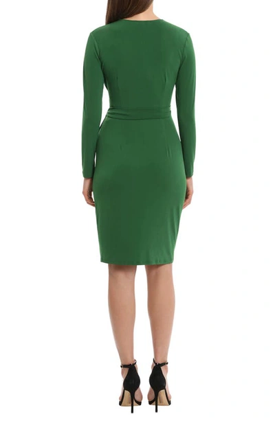 Maggy London Matte Jersey Long Sleeve Wrap Dress In Formal Garden