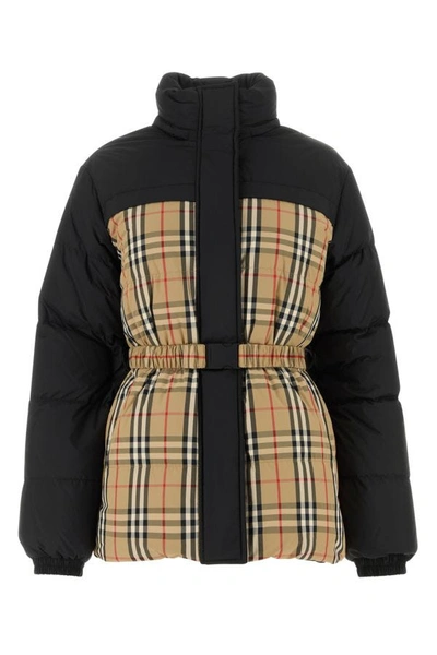 Shop Burberry Woman Printed Nylon Reversible Down Jacket In Multicolor