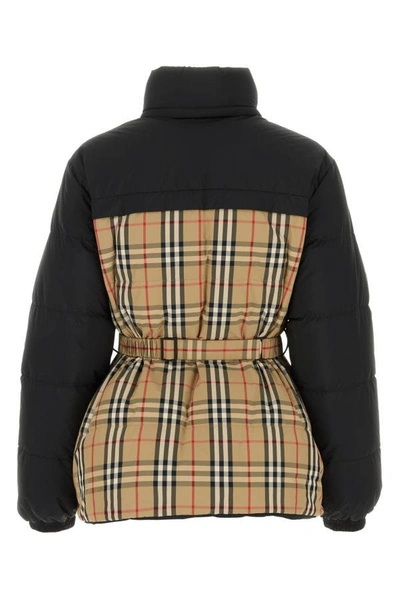 Shop Burberry Woman Printed Nylon Reversible Down Jacket In Multicolor