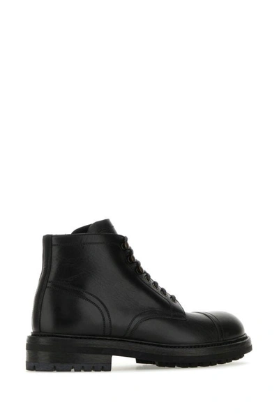 Shop Dolce & Gabbana Man Black Leather Re-edition Ankle Boots