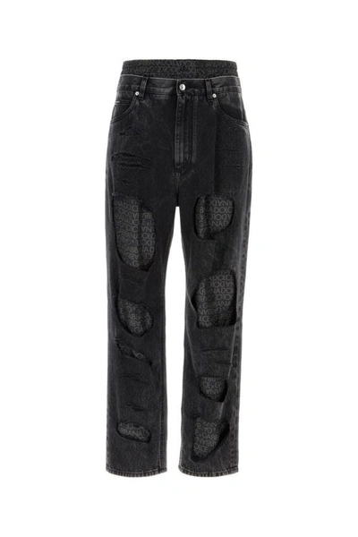 Shop Dolce & Gabbana Man Dark Grey Denim Jeans In Gray