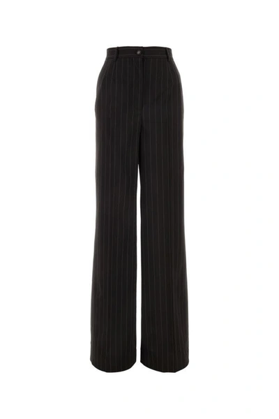Shop Dolce & Gabbana Woman Embroidered Stretch Wool Wide-leg Pant In Multicolor