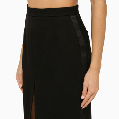 Shop Saint Laurent Black Wool Pencil Skirt Women