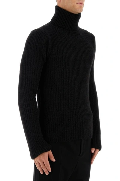 Shop Saint Laurent Man Black Alpaca Blend Sweater